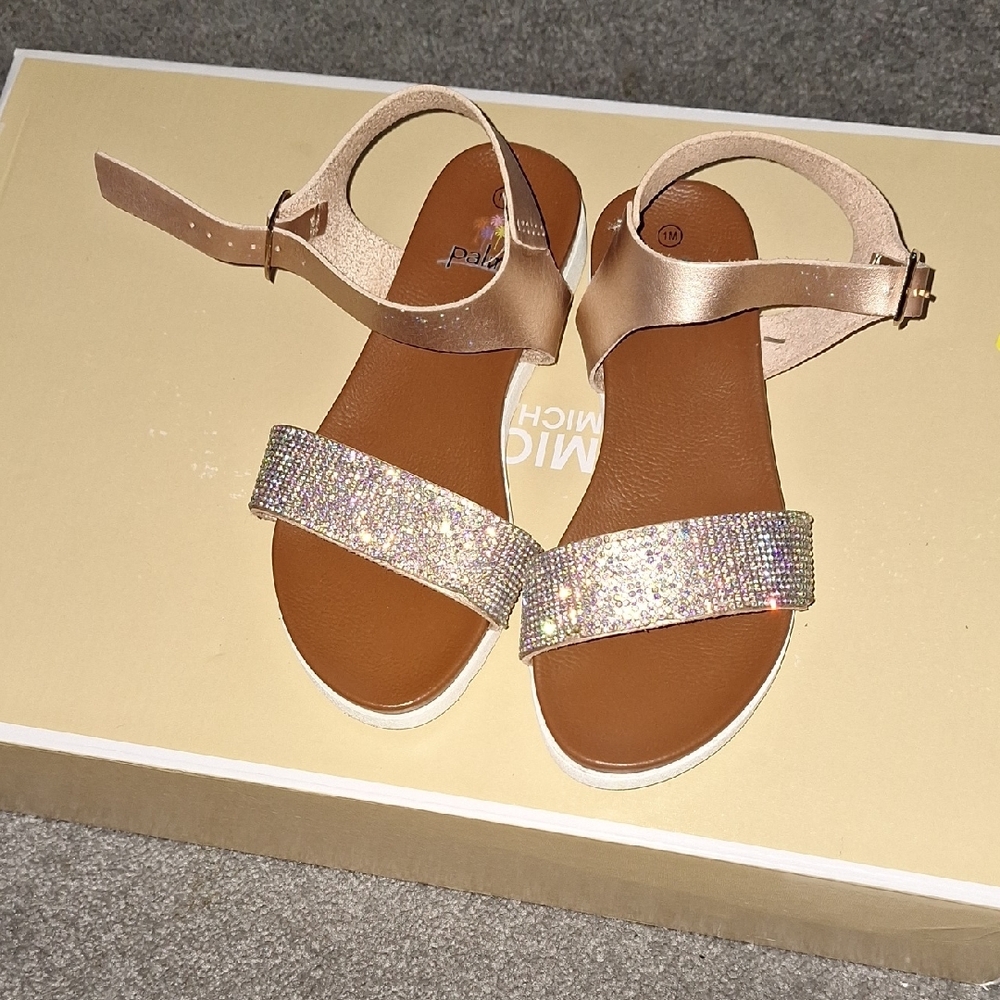 Dazzling Kids Sandals with Glitter Strap